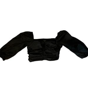 J. Crew Women's Size 14 Ruched Puff-sleeve Cropped Top